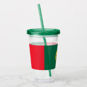 Patriottische Acryl Tumbler met vlag van Portugal Acryl Drinkbeker (Links)