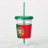 Patriottische Acryl Tumbler met vlag van Portugal Acryl Drinkbeker (Voorkant)