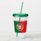 Patriottische Acryl Tumbler met vlag van Portugal Acryl Drinkbeker (Achterkant)