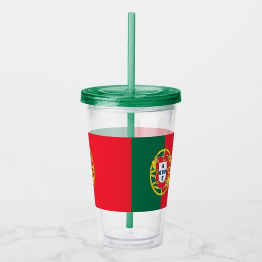 Patriottische Acryl Tumbler met vlag van Portugal Acryl Drinkbeker (Rechts)
