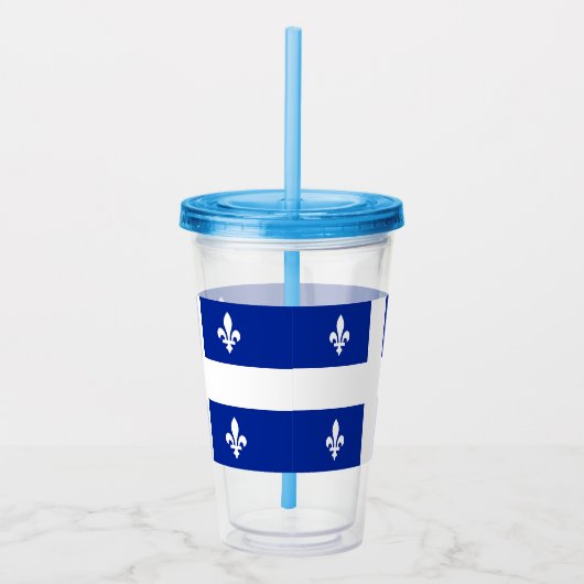 Patriottische Acryl Tumbler met vlag van Quebec Acryl Drinkbeker (Rechts)