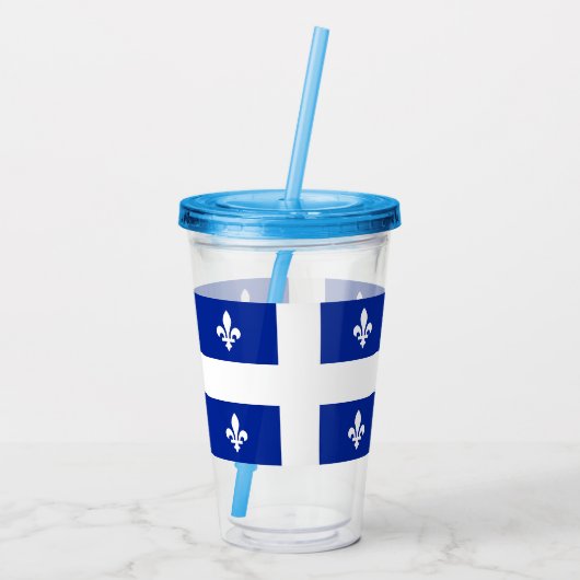 Patriottische Acryl Tumbler met vlag van Quebec Acryl Drinkbeker (Achterkant)