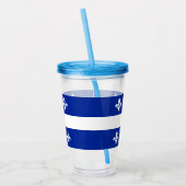 Patriottische Acryl Tumbler met vlag van Quebec Acryl Drinkbeker (Links)