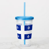 Patriottische Acryl Tumbler met vlag van Quebec Acryl Drinkbeker (Voorkant)