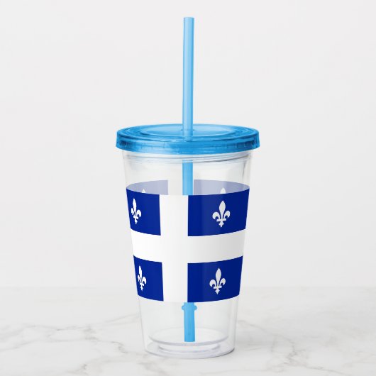 Patriottische Acryl Tumbler met vlag van Quebec Acryl Drinkbeker (Voorkant)