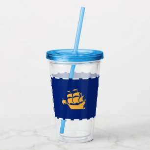 Patriottische acryl tumbler met vlag van Quebec Ci Drinkbeker
