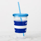 Patriottische Acryl Tumbler met vlag van Quebec Drinkbeker (Links)
