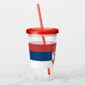 Patriottische Acryl Tumbler met vlag van Servië Acryl Drinkbeker (Links)