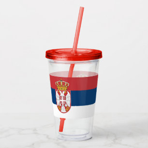 Patriottische Acryl Tumbler met vlag van Servië Drinkbeker