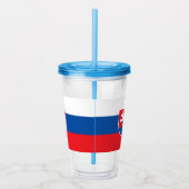 Patriottische Acryl Tumbler met vlag van Slowakije Acryl Drinkbeker (Rechts)