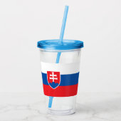 Patriottische Acryl Tumbler met vlag van Slowakije Acryl Drinkbeker (Achterkant)