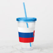 Patriottische Acryl Tumbler met vlag van Slowakije Drinkbeker (Links)
