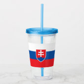 Patriottische Acryl Tumbler met vlag van Slowakije Drinkbeker (Voorkant)