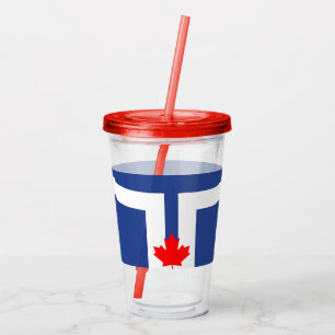 Patriottische acryl tumbler met vlag van Toronto Drinkbeker