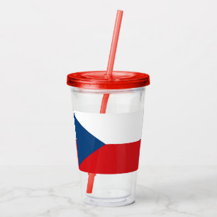 Patriottische Acryl Tumbler met vlag van Tsjechië Acryl Drinkbeker