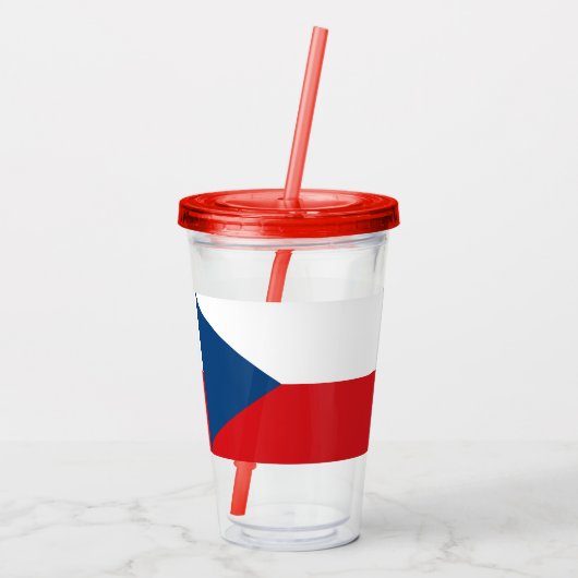 Patriottische Acryl Tumbler met vlag van Tsjechië Acryl Drinkbeker (Achterkant)