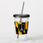 Patriottische acryltumbler met vlag van Baltimore Acryl Drinkbeker (Achterkant)
