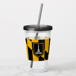 Patriottische acryltumbler met vlag van Baltimore Acryl Drinkbeker