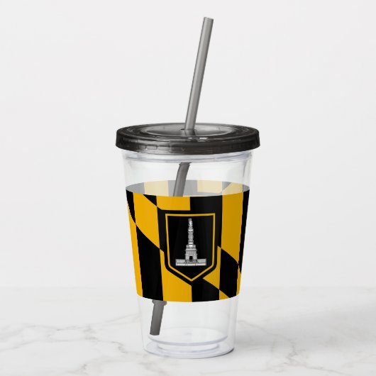 Patriottische acryltumbler met vlag van Baltimore Acryl Drinkbeker (Achterkant)