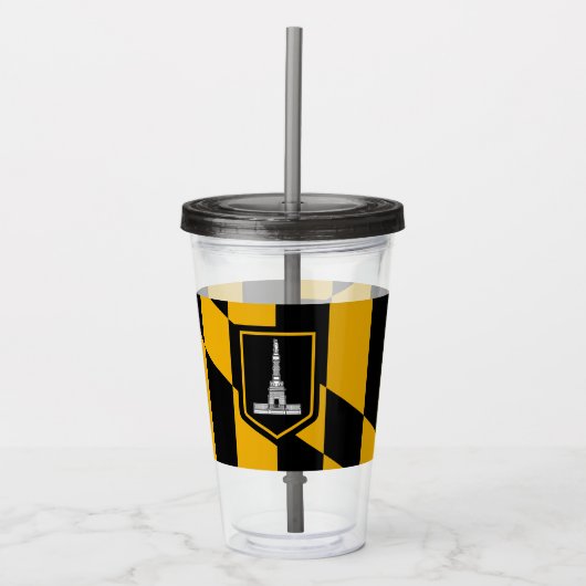 Patriottische acryltumbler met vlag van Baltimore Acryl Drinkbeker (Voorkant)