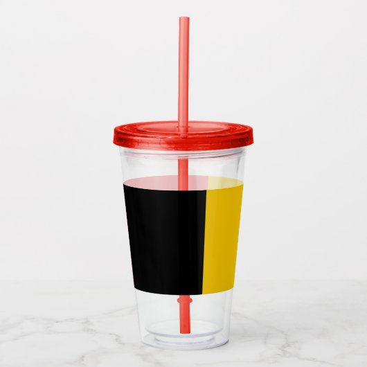 Patriottische acryltumbler met vlag van België Acryl Drinkbeker (Voorkant)