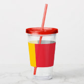 Patriottische acryltumbler met vlag van België Acryl Drinkbeker (Achterkant)