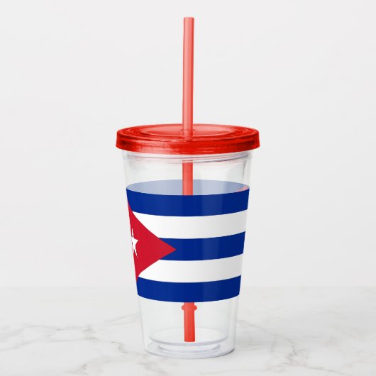 Patriottische acryltumbler met vlag van Cuba Acryl Drinkbeker (Voorkant)