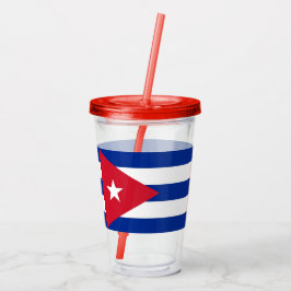 Patriottische acryltumbler met vlag van Cuba Acryl Drinkbeker