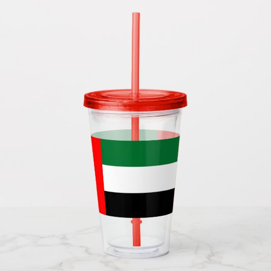 Patriottische acryltumbler met vlag van de VAE Acryl Drinkbeker (Voorkant)