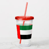 Patriottische acryltumbler met vlag van de VAE Acryl Drinkbeker (Achterkant)