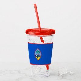 Patriottische acryltumbler met vlag van Guam Acryl Drinkbeker