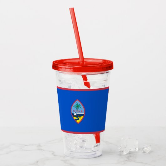 Patriottische acryltumbler met vlag van Guam Acryl Drinkbeker (Voorkant ijs)