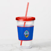 Patriottische acryltumbler met vlag van Guam Acryl Drinkbeker (Achterkant)