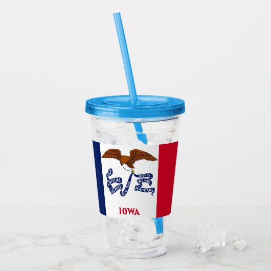 Patriottische acryltumbler met vlag van Iowa Acryl Drinkbeker (Voorkant ijs)