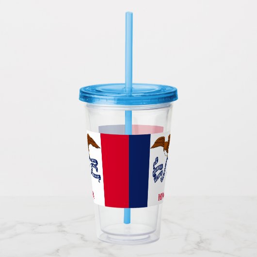 Patriottische acryltumbler met vlag van Iowa Acryl Drinkbeker (Rechts)