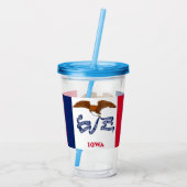 Patriottische acryltumbler met vlag van Iowa Acryl Drinkbeker (Achterkant)