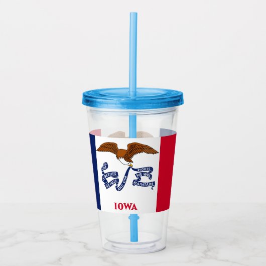 Patriottische acryltumbler met vlag van Iowa Acryl Drinkbeker (Voorkant)
