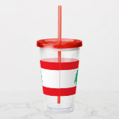 Patriottische acryltumbler met vlag van Libanon Acryl Drinkbeker (Rechts)