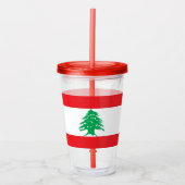 Patriottische acryltumbler met vlag van Libanon Acryl Drinkbeker (Voorkant)