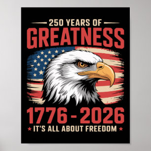 Patriottische Adelaar 250 Jaar Amerikaanse Vlag 25 Poster