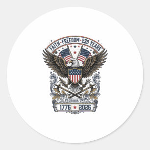 Patriottische Adelaar 250 Jaar Vintage Vrijheid Ronde Sticker