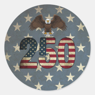 Patriottische Adelaar 250 USA Semiquincentennial Ronde Sticker