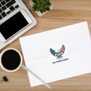 Patriottische Adelaar 250e Verjaardag Amerikaanse  Vierkante Sticker
