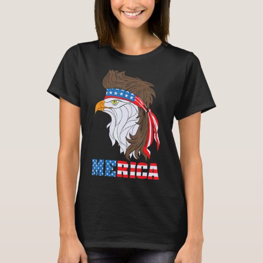 patriottische adelaar 4 juli amerikaanse vlag meri t-shirt (Voorkant)