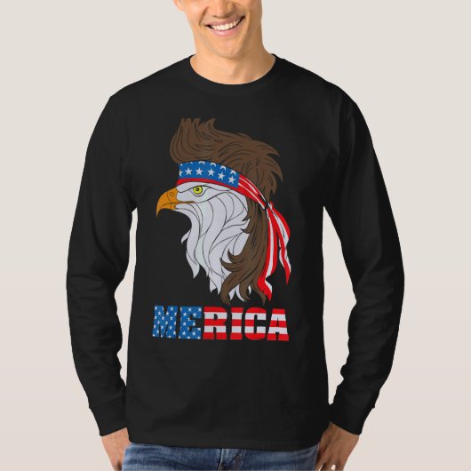 patriottische adelaar 4 juli amerikaanse vlag meri t-shirt (Voorkant)