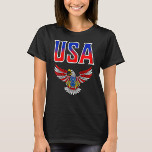 Patriottische adelaar 4 juli Amerikaanse vlag T-shirt