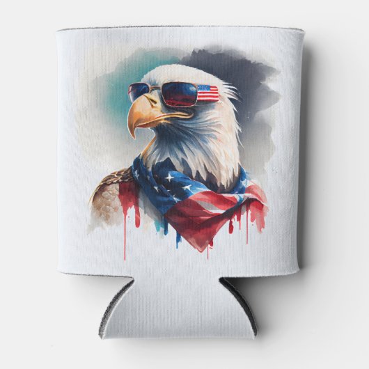 patriottische adelaar 4 juli blikjeskoeler (Voorkant)