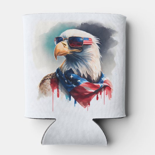 patriottische adelaar 4 juli blikjeskoeler (Achterkant)