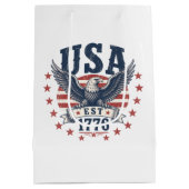 Patriottische adelaar 4 juli feest medium cadeauzakje (Achterkant)