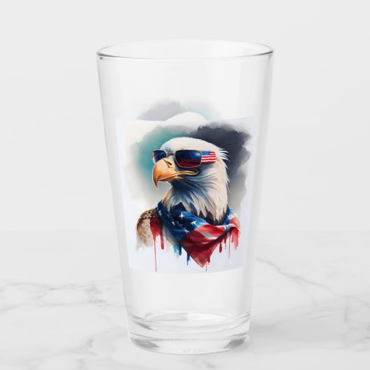 patriottische adelaar 4 juli glas (Voorkant)